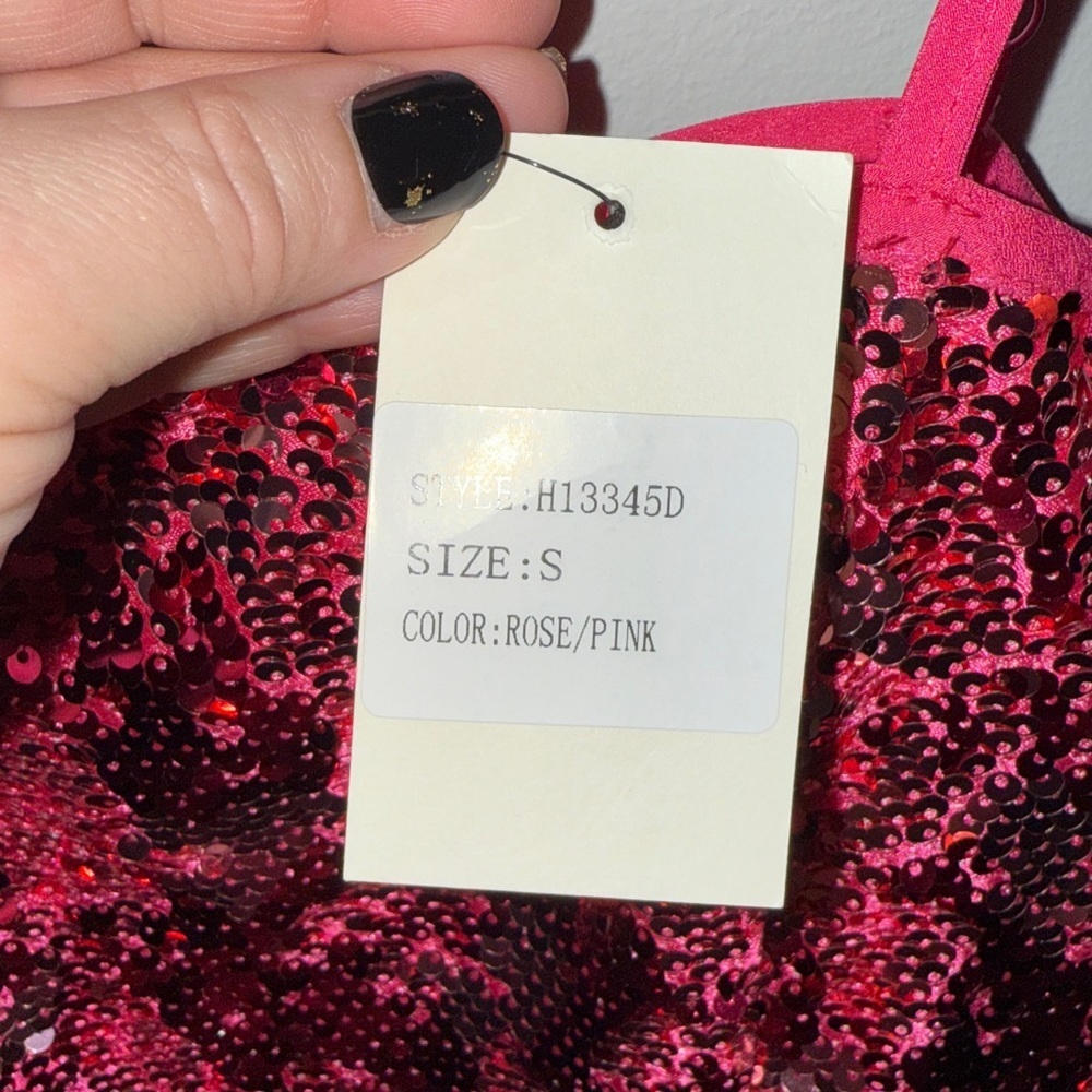 Idem Ditto Hot Pink Sequin Mini Dress Size Small Valentine Date - Picture 9 of 11